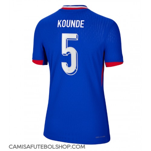 Camisa de time de futebol França Jules Kounde #5 Replicas 1º Equipamento Feminina Europeu 2024 Manga Curta